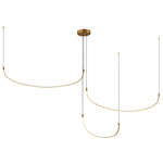 Talis Multi Light Pendant - Brushed Gold / White