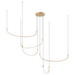 Talis Multi Light Pendant - Brushed Gold / White