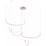 Talis Multi Light Pendant - Brushed Nickel / White