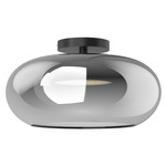 Trinity Semi Flush Ceiling Light - Black / Chrome