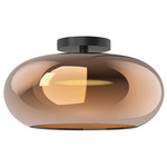 Trinity Semi Flush Ceiling Light - Black / Copper
