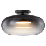 Trinity Semi Flush Ceiling Light - Black / Smoked