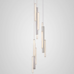 Hail Multi Light Pendant - Brushed Silver / Clear