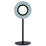 Lens Circular Table Lamp - Matte Black / Sea Blue Wood