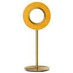 Lens Circular Table Lamp - Gold / Yellow Wood