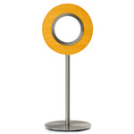 Lens Circular Table Lamp - Matte Nickel / Yellow Wood