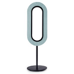 Lens Oval Table Lamp - Matte Black / Sea Blue Wood