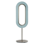 Lens Oval Table Lamp - Matte Nickel / Sea Blue Wood