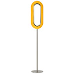 Lens Oval Floor Lamp - Matte Nickel / Yellow Wood