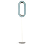 Lens Oval Floor Lamp - Matte Nickel / Sea Blue Wood