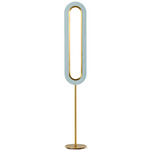 Lens Super Oval Floor Lamp - Gold / Sea Blue Wood