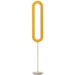 Lens Super Oval Floor Lamp - Matte Ivory / Yellow Wood