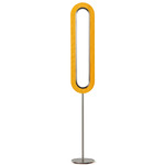 Lens Super Oval Floor Lamp - Matte Nickel / Yellow Wood