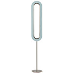 Lens Super Oval Floor Lamp - Matte Nickel / Sea Blue Wood