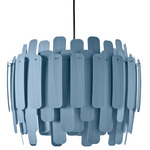 Maruja Pendant - Matte Black / Blue Wood