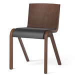 Ready Upholstered Dining Chair - Red Stained Oak / Dakar Black Leather