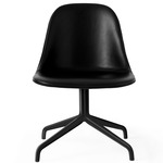 Harbour Upholstered Swivel Side Chair - Black / Dakar Black Leather