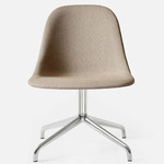 Harbour Upholstered Swivel Side Chair - Polished Aluminum / Remix 233