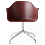 Harbour Swivel Armchair - Polished Aluminum / Burned Red