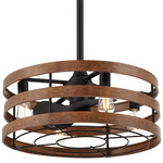 Audrey Fandelier Ceiling Fan with Light - Coal / Distressed Koa / Coal