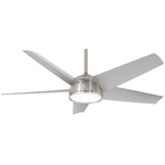 Chubby Outdoor Smart Ceiling Fan with Light - Brushed Nickel Wet / Silver