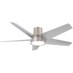 Chubby II Outdoor Smart Ceiling Fan with Light - Brushed Nickel Wet / Silver
