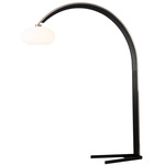 Vaulted Arc Floor Lamp - Satin Nickel / Espresso / White