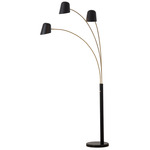 Culver Arc Floor Lamp - Black / Brass / Black