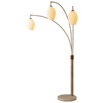 Santa Clara Arc Floor Lamp - Brass / Walnut / White