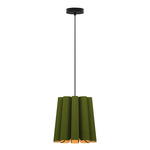 Renata Round Pendant - Black / Green/ Ash