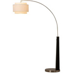 Coronado Arc Floor Lamp - Satin Nickel / White