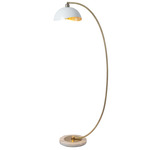 Luna Bella Chairside Arc Floor Lamp - White / Gold Leaf