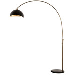 Luna Bella Arc Floor Lamp - Weathered Brass / Black