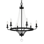 Adelaide Chandelier - Matte Black / Crystal