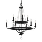 Adelaide Chandelier - Matte Black / Crystal