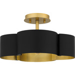 Balsam Semi Flush Ceiling Light - Gold / Matte Black