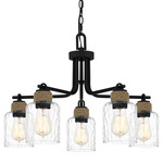Baltic Chandelier - Matte Black / Clear Water
