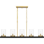 Greeley Linear Pendant - Gold / Matte Black / Clear