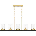 Greeley Linear Pendant - Gold / Matte Black / Clear