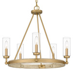 Kelleher Chandelier - Weathered Brass / Clear