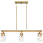 Kelleher Linear Pendant - Weathered Brass / Clear