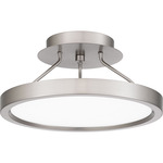 Outskirts Semi Flush Mount - Brushed Nickel / White