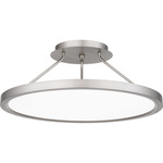 Outskirts Semi Flush Ceiling Light - Brushed Nickel / White
