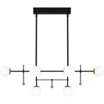 Blaire Linear Pendant - Matte Black / Opal Etched