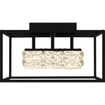 Dazzle Semi Flush Ceiling Light - Matte Black / Crystal