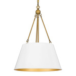 Aberdale Pendant - Aged Brass / White