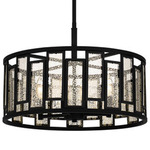 Bankston Pendant - Matte Black / Mercury Glass