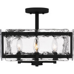 Lancer Semi Flush Ceiling Light - Earth Black / Clear