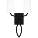O Hare Wall Sconce - Matte Black / White Linen