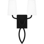 O Hare Wall Sconce - Matte Black / White Linen